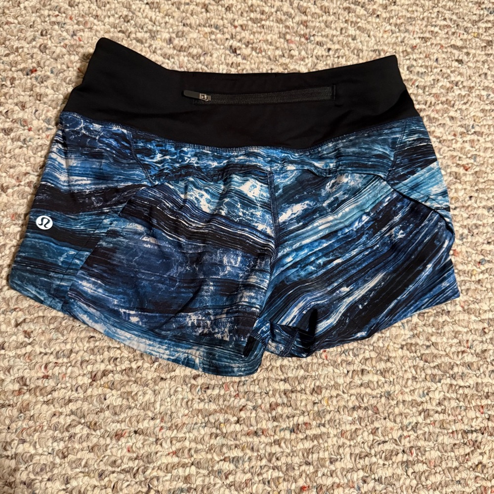 lululemon athletica Blue and Black Athletic Shorts